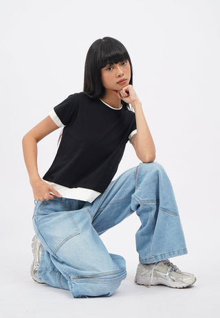Contrast Layer Short Sleeve T-Shirt