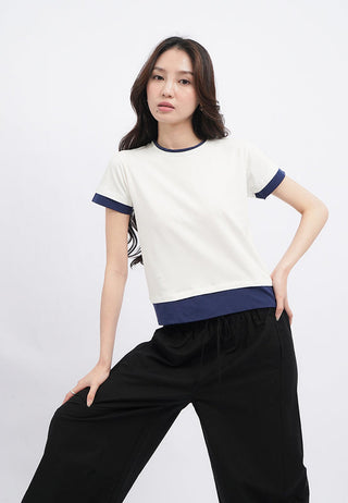 Contrast Layer Short Sleeve T-Shirt