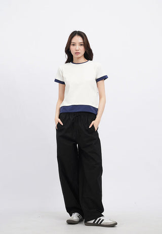 Contrast Layer Short Sleeve T-Shirt