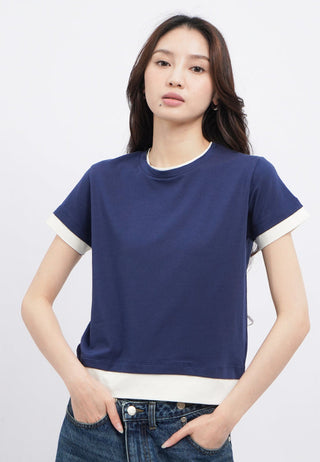 Contrast Layer Short Sleeve T-Shirt
