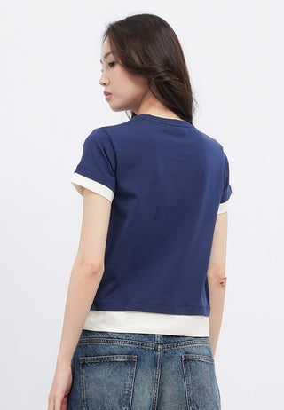 Contrast Layer Short Sleeve T-Shirt
