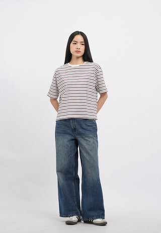 Oversized Short Sleeve Stripes T-Shirt