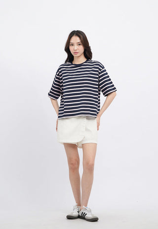 Oversized Short Sleeve Stripes T-Shirt