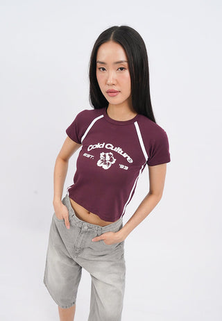 Short Sleeve Graphic Raglan Top