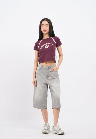 Short Sleeve Graphic Raglan Top