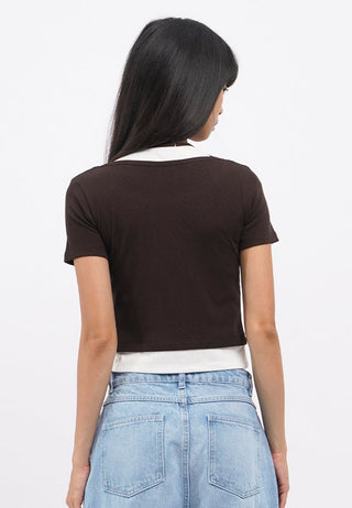 Double Layer Fitted  Crop T-Shirt