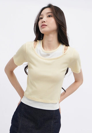 Double Layer Fitted Rib Top