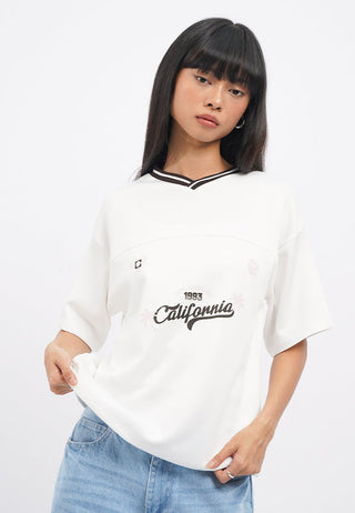 Oversized V-Neck Jersey Top