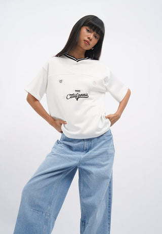 Oversized V-Neck Jersey Top