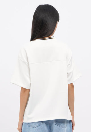 Oversized V-Neck Jersey Top