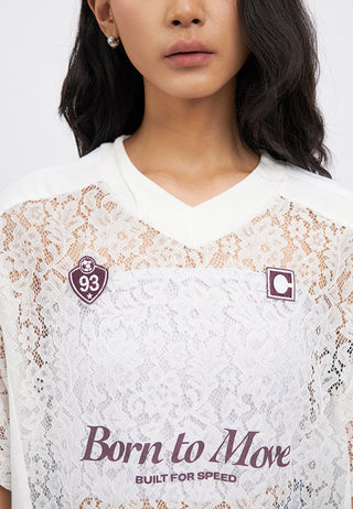Oversized Short Sleeve Lace Jersey