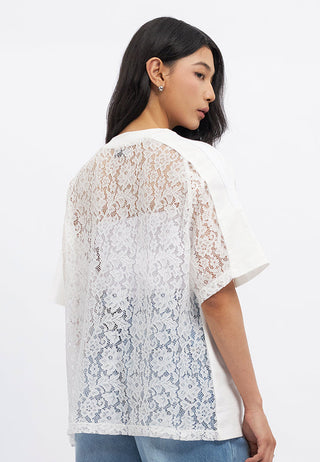 Oversized Short Sleeve Lace Jersey