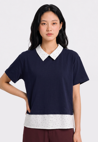 Double Layer Collared Top