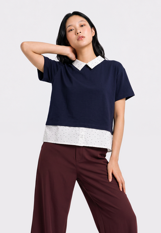 Double Layer Collared Top