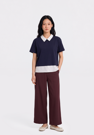 Double Layer Collared Top