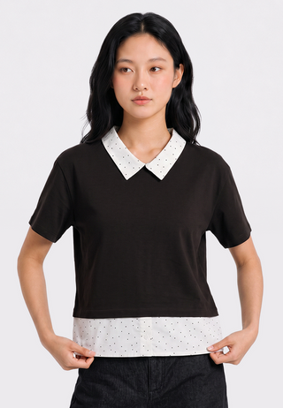 Double Layer Collared Top