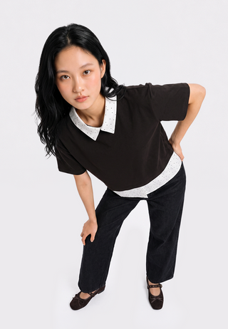 Double Layer Collared Top