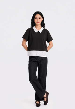 Double Layer Collared Top