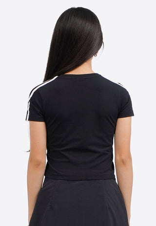 Hello Kitty Fitted Striped T-Shirt Black