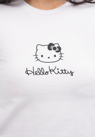 Hello Kitty Fitted Striped T-Shirt Off White