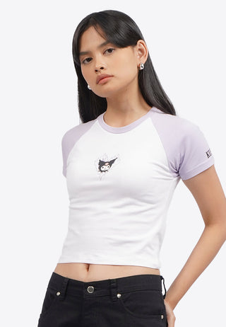 Kuromi Raglan Short Sleeve T-Shirt