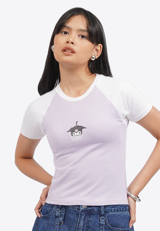 Kuromi Raglan Short Sleeve T-Shirt