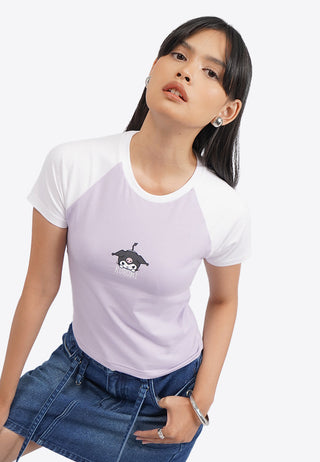 Kuromi Raglan Short Sleeve T-Shirt