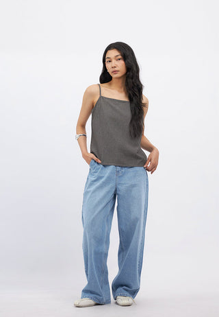 Square Neck Chambray Tank Top