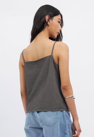 Square Neck Chambray Tank Top