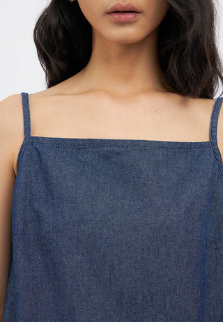 Square Neck Chambray Tank Top