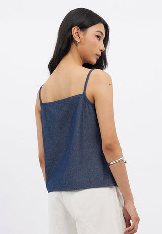 Square Neck Chambray Tank Top