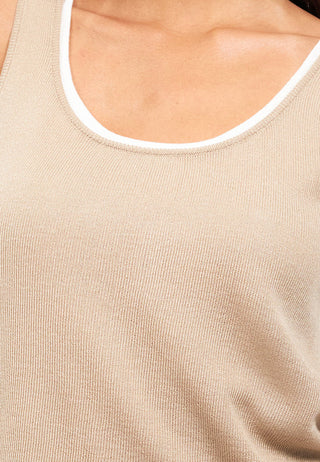 Double Layered Sleeveless Knit Top