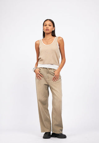 Double Layered Sleeveless Knit Top