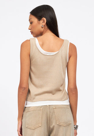 Double Layered Sleeveless Knit Top