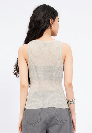 Shimmering Sleeveless Knit Top