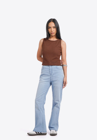 Boat Neck Textured Tank Top