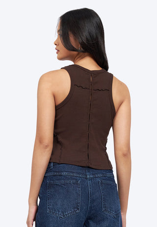 Overlocked Details Tank Top