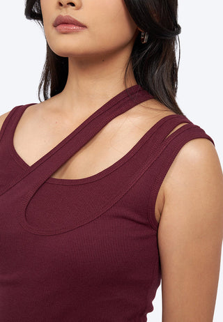 Asymmetric Fitted Tank Top