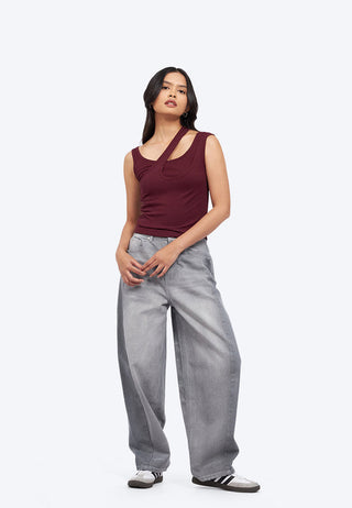 Asymmetric Fitted Tank Top