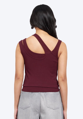 Asymmetric Fitted Tank Top