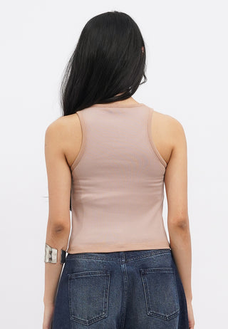 Washed Effect Fitted Tank Top