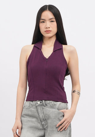 Halter Neck Sleeveless Fitted Top