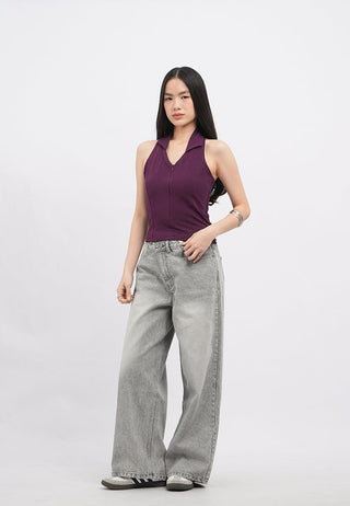 Halter Neck Sleeveless Fitted Top