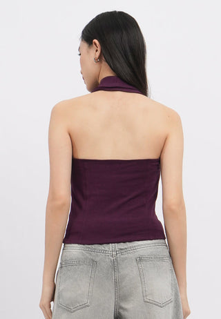 Halter Neck Sleeveless Fitted Top