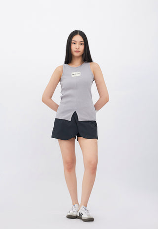 Sleeveless Top with Patch Label Details