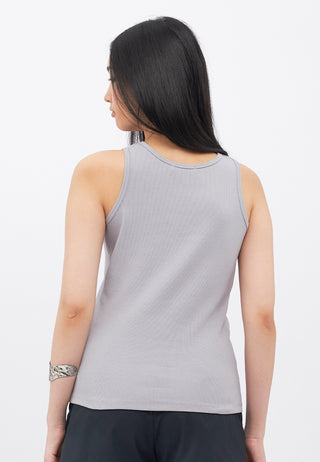 Sleeveless Top with Patch Label Details