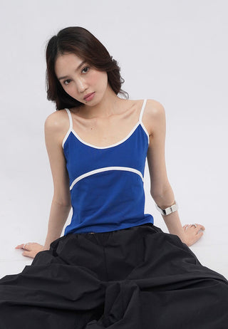 Contrast Piping Fitted Tank Top