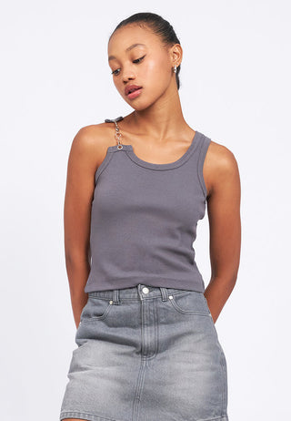 Chain Strap Fitted Tank Top