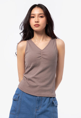 Ruched Front Sleeveless Bra Top