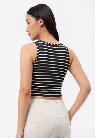 Fitted Stripe Tank Bra Top